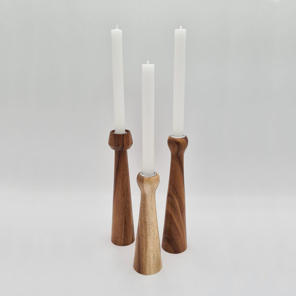 Akácfa gyertyatartó - 25 cm magas